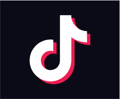 TikTok-Logo auf schwarzem Hintergrund, symbolisiert die beliebte Video-Sharing-App.