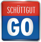 Logo von Sch&uuml;ttgut mit dem Wort "GO" in kr&auml;ftigen Farben. Ideal f&uuml;r Entsorgungsdienste.