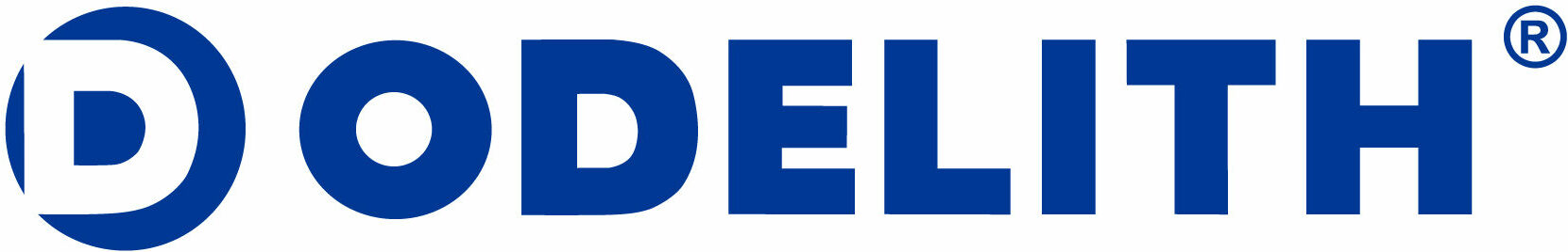 Logo von einem Unternehmen in blauer Schrift auf wei&szlig;em Hintergrund.